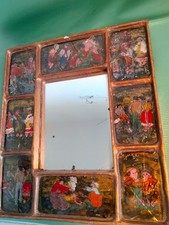 Spiegel Antik mit Glasmalerei