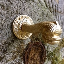 Wasserspeier Fischmaul, Messing-Brunnenspeier, Brunnenauslauf für Wandbrunnen