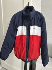 Fila Bomberjacke Steppjacke Daunenjacke L Blau Rot Herren