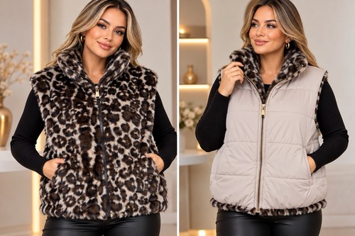 Damen wende weste kunstfell - damen,