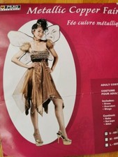 Damen Kostüm Fee Gr. S/36 Kleid Flügel Faschingskostüm aus USA Metallic Kupfer