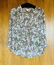 Bluse mit Blumen und Schmetterlingen - Größe S