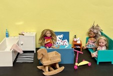 Chelsea Barbie Puppen,Simba Kinder,Bett ,Sofa,Schaukel Pferd , Zubehör