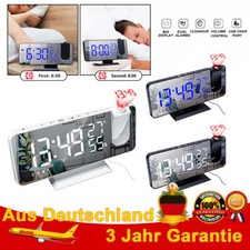 LED Wecker mit Projektion Digital Wecker Temperatur Dimmbar Tischuhr Alarm USB
