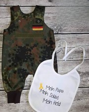 Baby Strampler Flecktarn – Handgemacht | Kriegerherz Bundeswehr Look