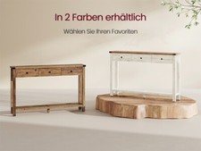 VASAGLE Konsolentisch Beistelltisch schmaler Sofatisch mit 3 Schubladen