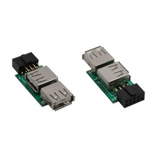 USB 2.0 Adapter  2x Buchse A an Pfostenanschluss  PC Mainboard intern