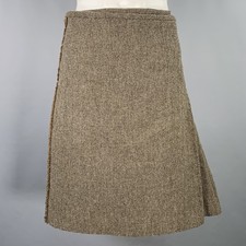 PAUL HARNDEN Schuhmacher Größe L Taupe Brown Fischgräten Wolle Kilt