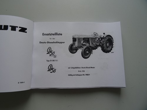 Ersatzteilliste deutz s - deutz, 50