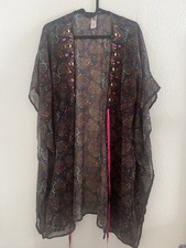 Bademantel Kimono Bunt Pink 34 XS Urlaub Strand Sarong