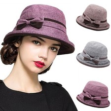 Damen Cloche Bowler Hut Fedora