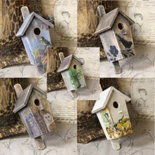 Vintage Vogelhaus 14x13x30,5cm