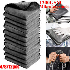 4-12Pack Auto 1200GSM Mikrofasertuch Poliertuch Trockentuch Microfaser 40x40cm