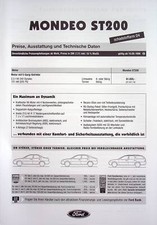 266782) Ford Mondeo ST 200 - Preisliste & Extras - Prospekt 09/1999