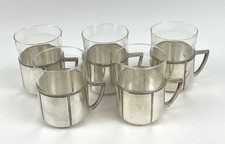 5 x Teeglashalter versilbert