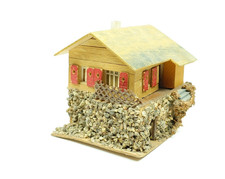 Faller 294 Haus am Berg Holz Pappe Fertigmodell 50/60er Jahre Mischbauweise