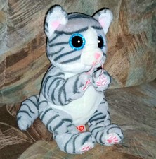 Ty Beanie Baby Glubschi Katze Glitzer grau getigert Mitzi TOP! 21,5 cm