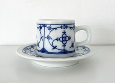 Bareuther Bavaria Germany Espressotasse mit Untertasse Indisch Blau Strohblume