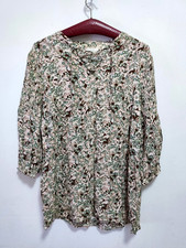 C’est Paris Bluse Gr. 38 Leo-Print Grün-Beige 100% Viskose NEU