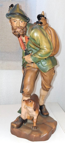 Holzfigur geschnitzt jäger - holzfigur,