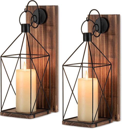Holz wandkerzenhalter - holz,
