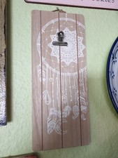 Memoboard braun weiß Traumfänger Zettelhalter Landhaus Notizbrett Shabby Vintage