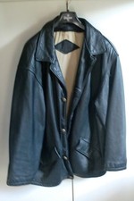 90er Jahre Herren (Pferde) Leder - Jacke schwarz "Original Trapper" Größe 56