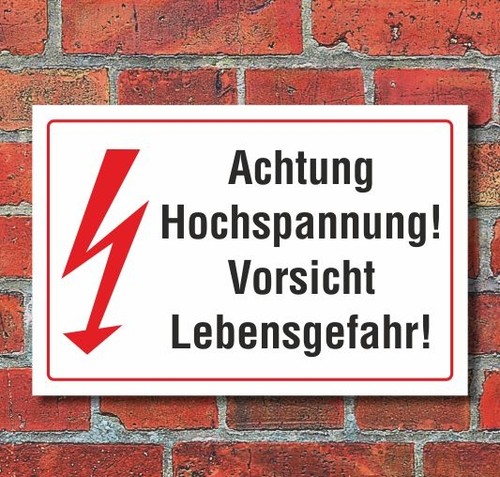 Schild achtung hochspannung - schild,