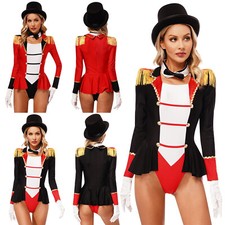 Damen Zirkus Ringmeister Kostüm Tanzbekleidung Vampir Teufel Cosplay Revers