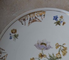 Alter Obst /Desser Teller,Sammler Teller,Blumen Teller mit Goldrand,Essteller