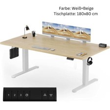 Höhenverstellbarer Schreibtisch Gestell 180x80cm 4 Tischplatten 72-116cm Höhe