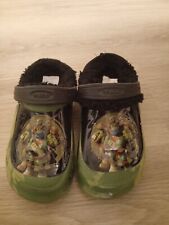 Jungen Hausschuhe Clogs mit Felleinsatz Gr. 29/30, Grün Ninja Turtles, neuwertig