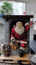 Weihnachtsmann Am Kamin Rentier Santa Figur Lebensgroß Weihnachten Dekoration