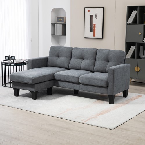Homcom ecksofa couch mit - ecksofa,