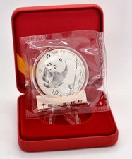 10 Yuan Silber CHINA PANDA 2001 D Domestic in Folie mit Zettel und Box