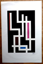 Walter Dexel, Bandwerk Weiss auf Schwarz, 79/120, signiert, neuw. Zustand