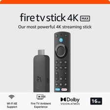 AMAZON FIRE TV STICK 4K MAX 2023 STREAMING GERÄT 16GB WLAN 6E ALEXA VOICE