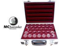 Alu Münzenkoffer Münzkoffer für 170 Stk 10 Euro, 20 Euro Münzen in Kapseln NEU!