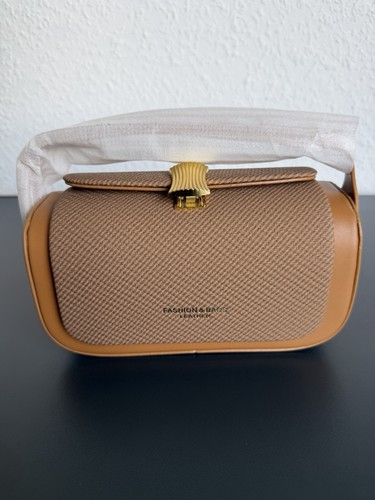 Brown textured top handle - top,