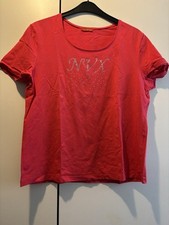 laura di sarpi Damen T Shirt M Glitzer NVX Rot Kurzarm Kreuzfahrt Urlaub Reise 