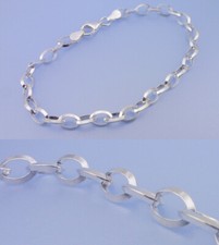 Echt 925 Silber Ankerarmband 19 21 23 cm // 7,6 x 5,2 mm Bettelarmband Armband