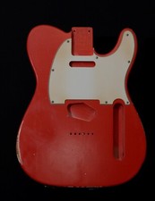 RGH | Tele Style Body Fiesta Red  Erle / Alder, Nitro aged / relic + Pickg.