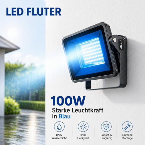 100w led fluter blau - fluter,