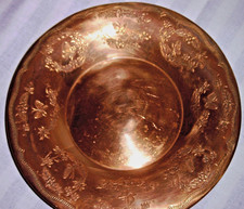 Kupfer Teller  60er Jahren * sehr dekorativ * Vintage * 25 cm Schmetterlinge