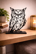 Low-Poly Eule Skulptur –