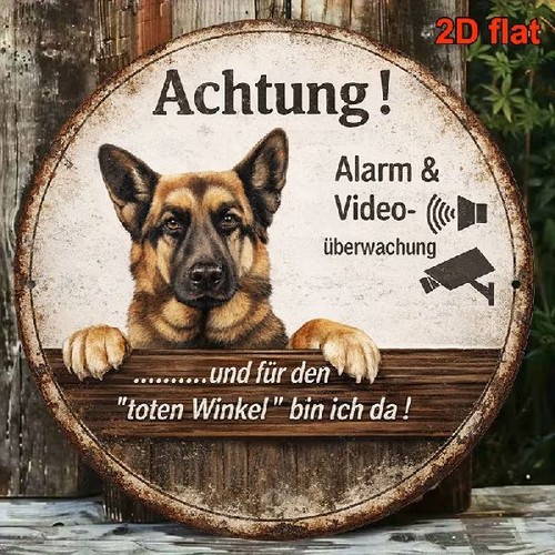Blechschild rund alarm video - rund,
