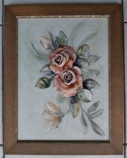 3D Bild Wandbild Rose,Unikate aus Modelliermasse,Leinwand