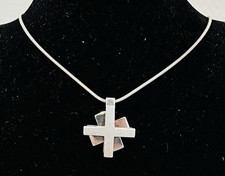 925/- ESPRIT Silber Kette mit Kreuz Anhänger, 40 cm lang, 1 mm breit.