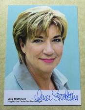 Lena Strothmann - Deutsche Politikerin - Karte mit Original-Autogramm - Super !