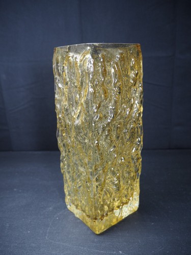 Braunglas rindenvase eckig - braunglas,